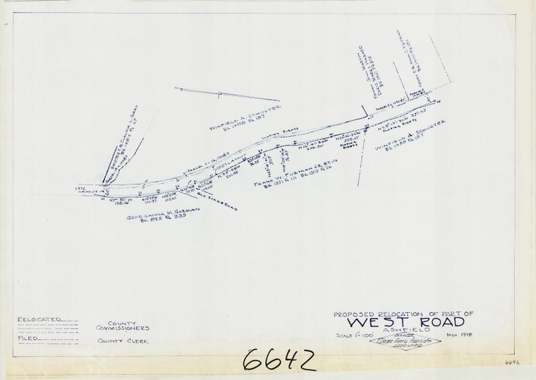 West Road County Road Ashfield 6642 - Map Reprint