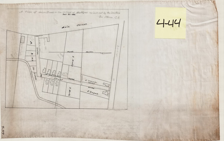 Plan of Union Street as Laid Out  George Stevens C.E.  Montague 4-44 - Map Reprint