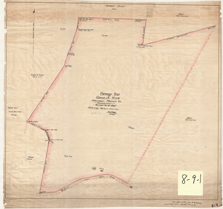 Charles A. King - Dry Hill Road -  Homestead Farm Montague 8-09-01 - Map Reprint