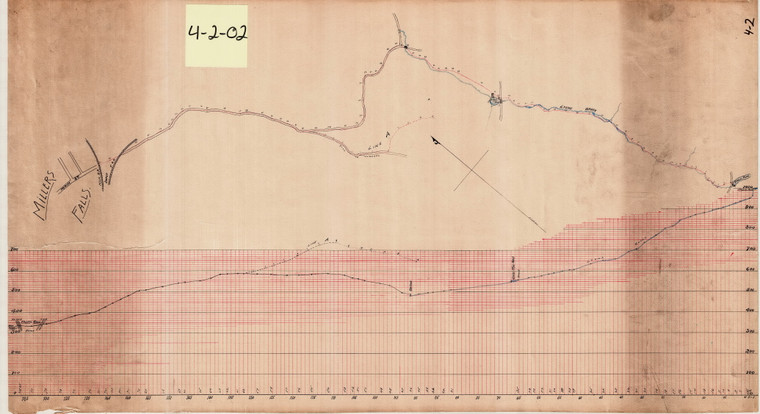 Millers Falls Fire Dist. at M. Falls & Lake Pleasant   Montague & Erving Plan & Profile Montague 4-02-02 - Map Reprint