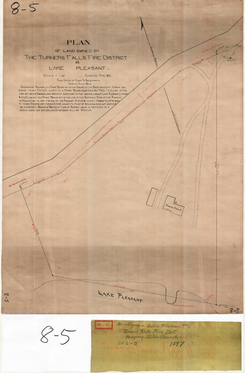 Turners Falls Fire District - Pumping Station - Lake Pleasant Montague 8-05 - Map Reprint