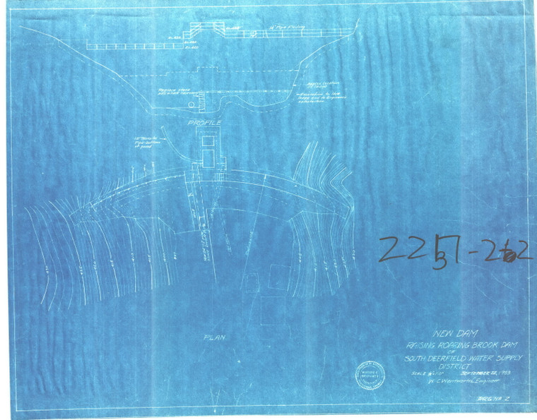 South Dfld - Water Supply Dam Whately 2251-2-2
 - Map Reprint