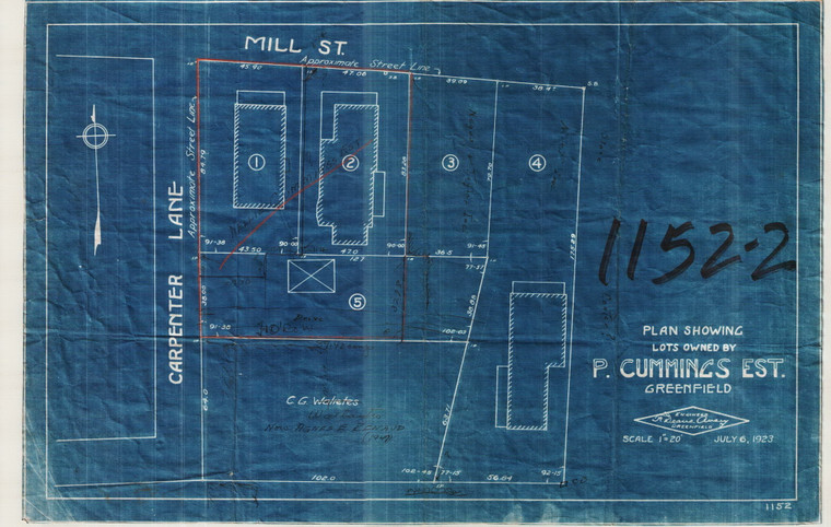 Cummings Lot Greenfield 1152-2 - Map Reprint
