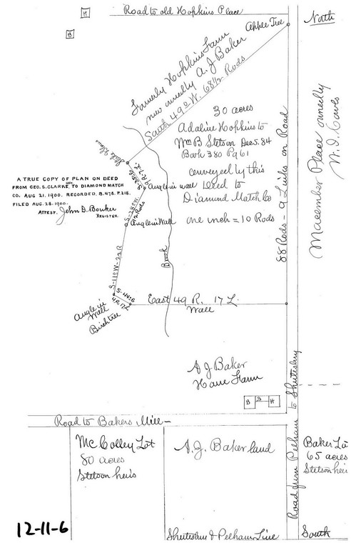 Tracings from Mass. Archives by John D. Bouker - 30ac on Pelham toShutesbury Road Shutesbury 12-011-006 - Map Reprint