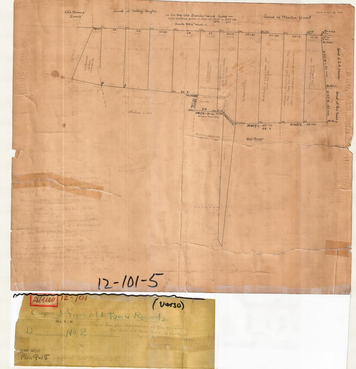 Nichols & Stone - Country Hill Lots on Old Sunderland Line - workplan Montague 12-101-5 - Map Reprint