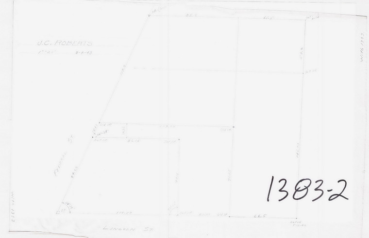 J.C. Roberts    Subdivision of Lot Greenfield 1383-2 - Map Reprint