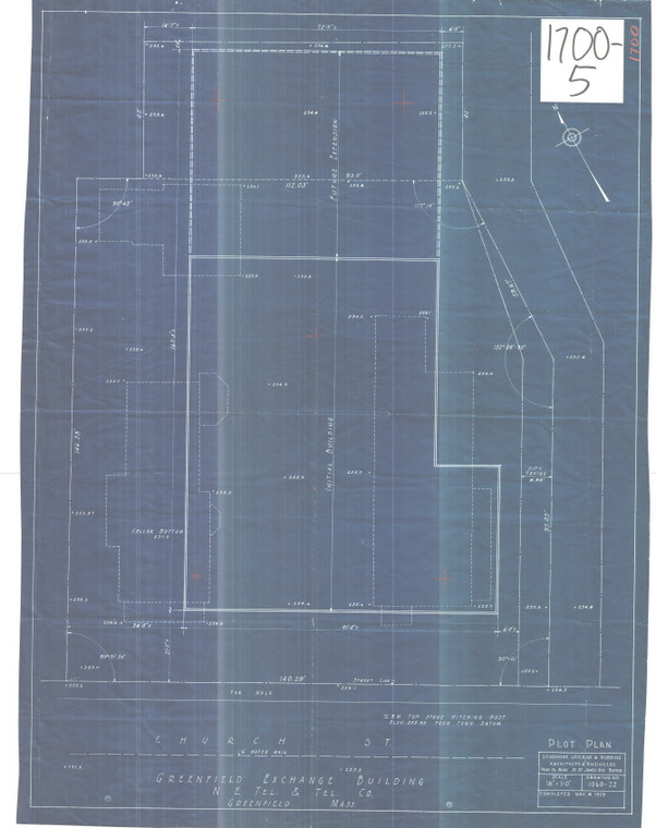 New England Tel.  Plot Plan Greenfield 1700-05 - Map Reprint