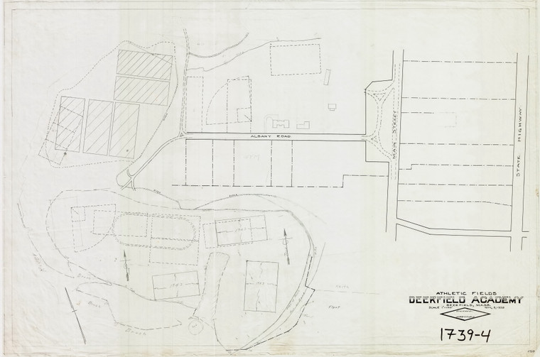 Deerfield Academy  - Athletic Fields Deerfield 1739-04 - Map Reprint