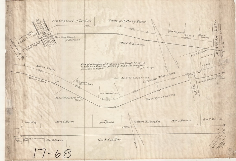 Petty Plain Road - Deerfield St. to Conway Road Greenfield 17-68 - Map Reprint
