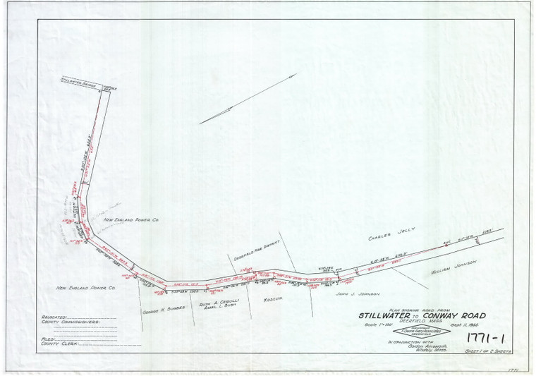 "Road from Stillwater to Conway Road" (2 sheets) LO Deerfield 1771-1 - Map Reprint