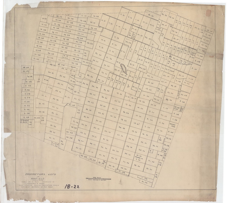 Proprietors Lots Tracing - copy of Fred Howes Compilationby C&A  BW Ashfield 18-22bw - Map Reprint