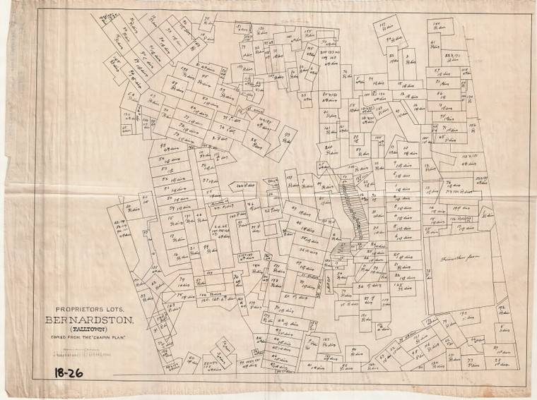 Proprieters Lots-   Copy of Chapin Plan Bernardston 18-26 - Map Reprint