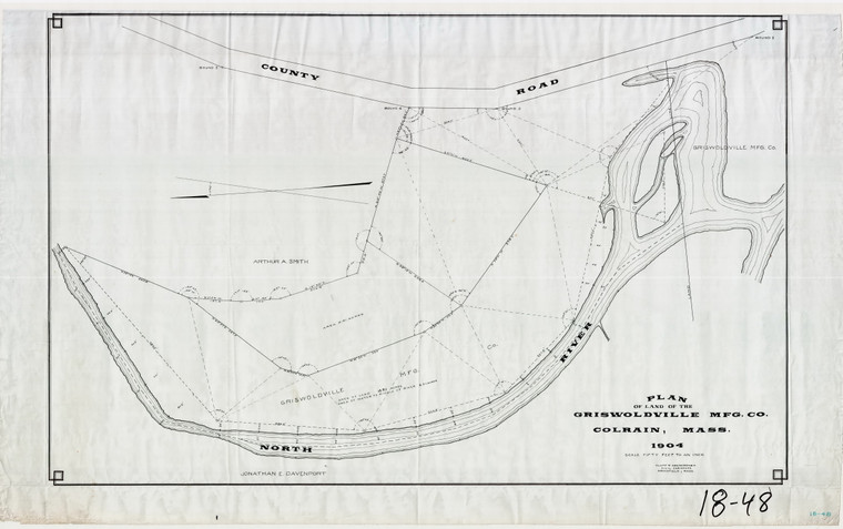 Land bought of A.A. Smith - Colrain Griswoldville Mfg. Co Colrain 18-48 - Map Reprint