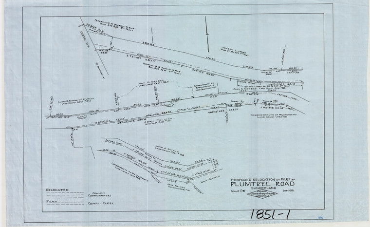 Plumtree Road    relocation of part of - Sunderland 1851-1 - Map Reprint