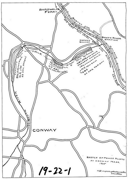 Sketch of Power Plants at Conway Conway 19-22-1 - Map Reprint
