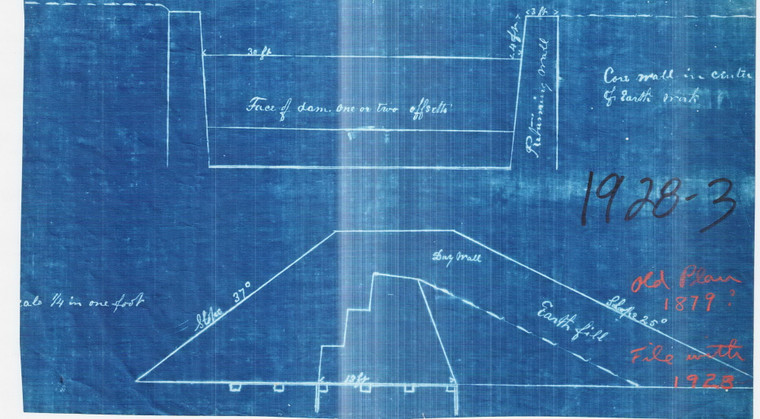 Ashfield Pond Dam   Old Plan 1879 Ashfield 1928-3 - Map Reprint