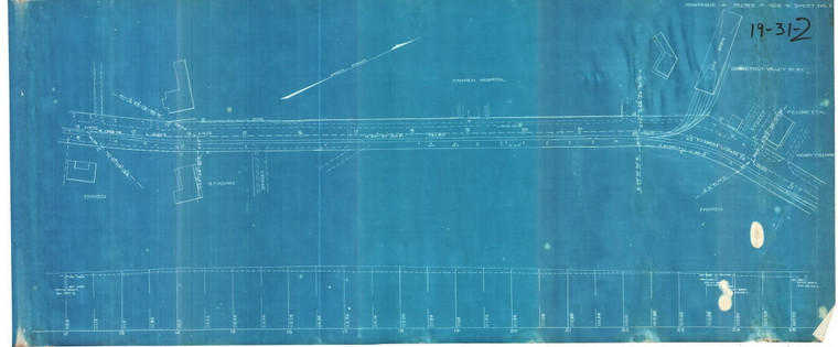 State Hy RELOC of Connecticut Valley Street Railway Tracks Montague City  shows Car barn Montague 19-31-2 - Map Reprint