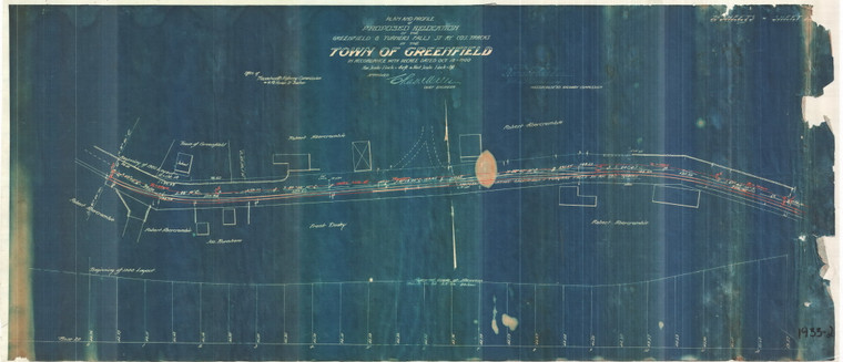 St. Hwy. Location - Cheapside Bridge to E. of R.R. Bridge  Reloc of Street Railway Greenfield 19-33-1 - Map Reprint