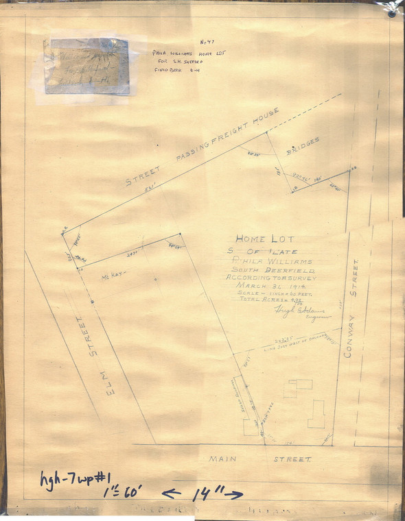 Home Lot of late Phila Williams - Workplan - Map Reprint