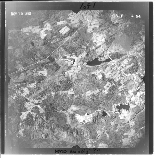 Barre Hubbardston 1938 MA Air Photo GS F 494 (Unknown) Old Map Old