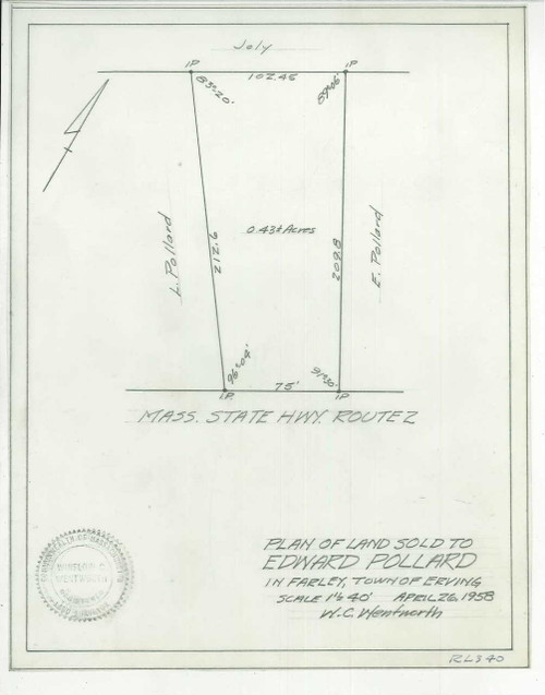 Pollard, Edward Erving RL340 Map (Digital Download Copy) Old Maps Research Maps