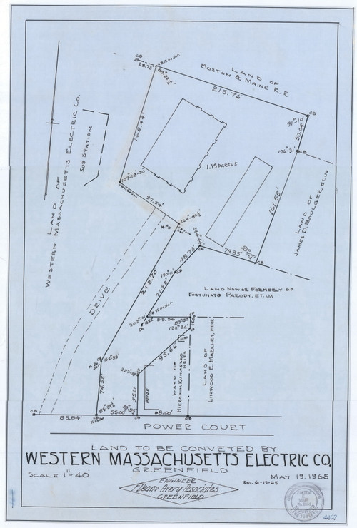 Western Mass Elec Co (Mowry + Schmidt) Greenfield 4167 Map Reprint