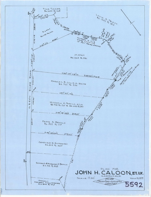 John H. Caloon Green River Rd Greenfield 5592 Map Reprint Old Maps