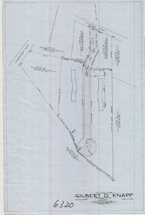Gilbert D Knapp Keegan Lane Layout Greenfield 6320 Map Reprint Old Maps Research Maps