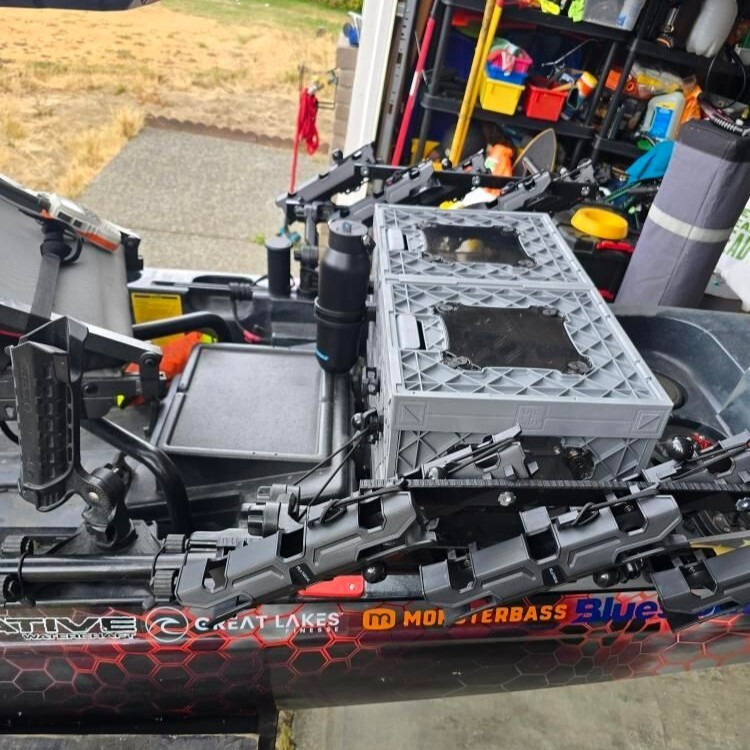 Custom dual-crate kayak fishing setup built around modular UbeCube storage.