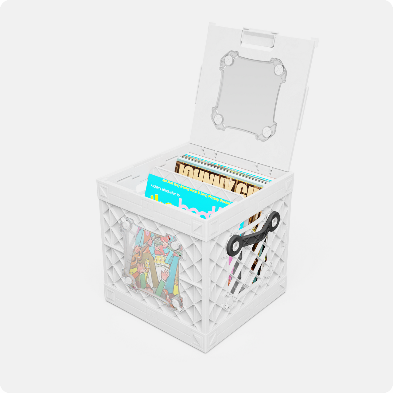 CrateVinyl™ DJ | Portable Vinyl Record Storage Crate with Handles