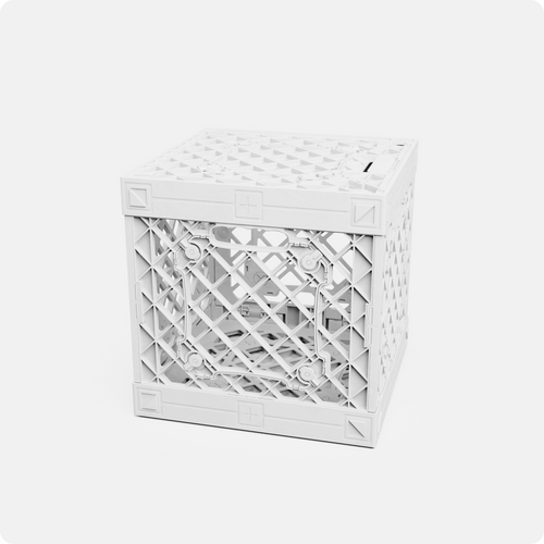 UC02 MOD Crate in white, shown in closed configuration with latching lid.