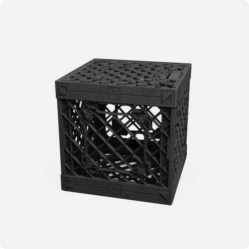 UC02 MOD Crate in black, shown in closed configuration with latching lid.