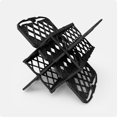 UbeCube WineX™ Outfitter Kit (crate-dividers) assembled as an X-shaped divider set that fits into UbeCube crates for modular storage (wine-storage, shirt-storage, gear-storage)