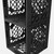 Two black UC02™ MOD Lidless crates stacked vertically with open fronts for modular cubby storage