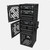 CrateWhite™ TackleStack 02 with open UC02 Lidless Crates, three CrateWhite™ Tackleboxes, Drop-In™ Trays, and Fishing Pole Holders for garage fishing storage.