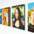 Angled view of multiple PixelPanel™ Masterpiece panels mounted side by side as dimensional LEGO® compatible pixel art wall decor