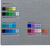PixelPanel™ color chart showing green, blue, purple, and pink pixel color options available for custom artwork