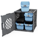 2x2 Grabinet Kit - Gray crate - Sky Blue bins