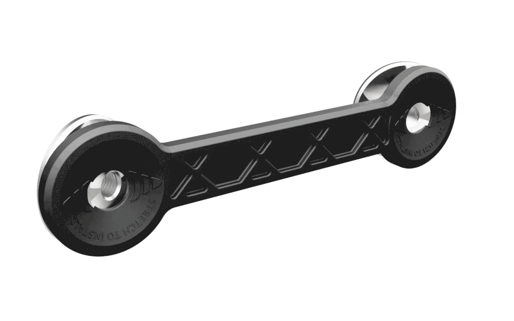 A black Handle getting installed on a pair of metal anchors