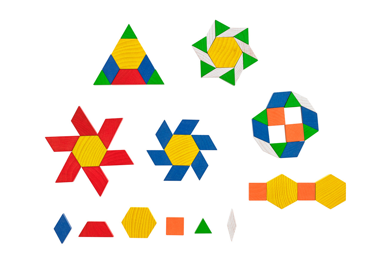 Fun Play Wooden Pattern Blocks - Every Educaid