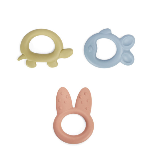 Tiny BIO Teether Rings - Cool Colours - Set of 3