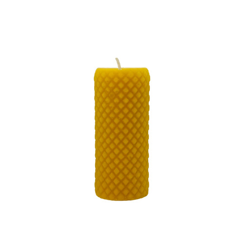 Diamond Pillar Beeswax Candle