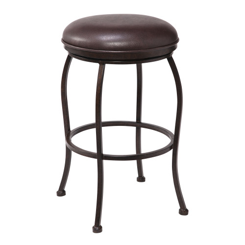 LCAYBAABBR26 Amy Contemporary 26" Counter Height Barstool In Auburn Bay Finish And Brown Faux Leather