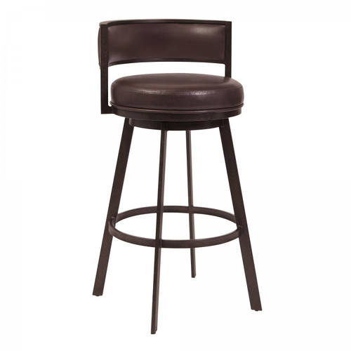 LCCHBAABBR26 Chateau 26" Counter Height Barstool In Auburn Bay And Brown Faux Leather