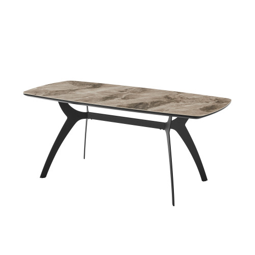LCANDIGR Andes Ceramic And Metal Rectangular Dining Room Table