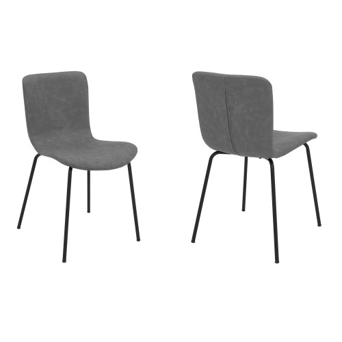 LCGLSIBLCH Gillian Modern Light Grey Fabric And Metal Dining Room Chairs - Set Of 2