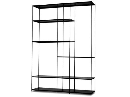 Wall Unit Etta Large-Metal Shelves/Industrial Black Frame WRAETTABLAC