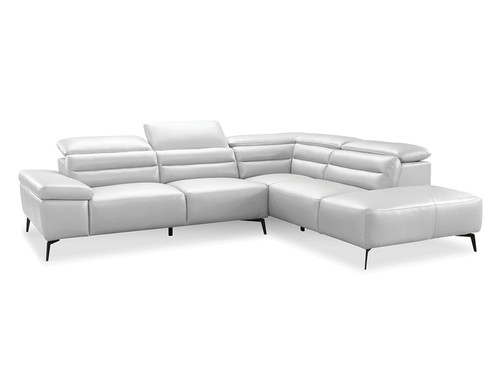 Camello Leather RSF Sectional Silver RSFCAMESILVPCBL2