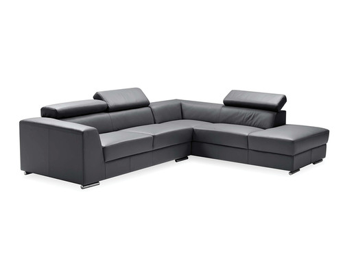 Sectional RSF Chaise Icon Dark Grey Premium Leather SERICONDGREPREMI