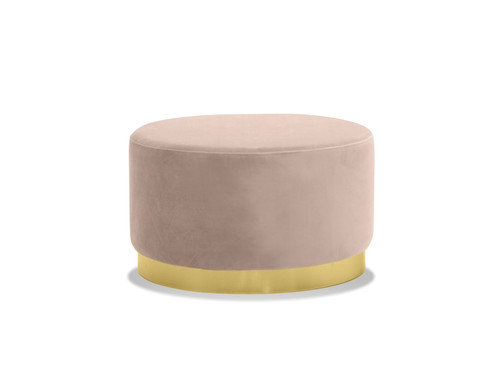 Pouf Pillbox Low Blush Velvet Fabric/Electroplated Gold Base LPOPILLBLUSLOW99